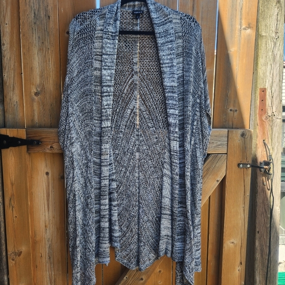 TORRID  Long Loose Knit Duster Cardigan Marled Gray Size 2 - Picture 1 of 11